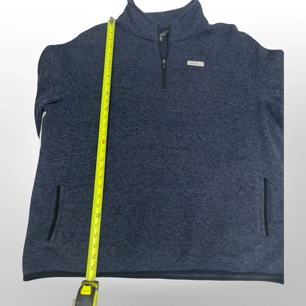 Eddie Bauer‎ Mens XXL 1/4 Zip Fleece Pullover Sweater Jacket Blue Casual
